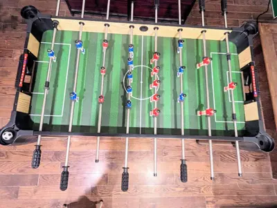 an overhead view of a soccer field withttenhamsticks at Cozy and Quiet Homestay with Private Bathroom in Toronto