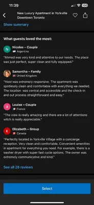 a screenshot of a text message on a cell phone at Luxury 3-Beds Apartment in Yorkville with the Best City View in Downtown Toronto in Toronto