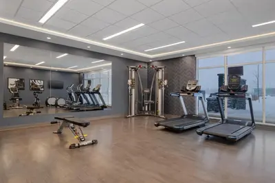 a gym with several exercise equipment in a room at Staybridge Suites Port Elgin by IHG in Port Elgin