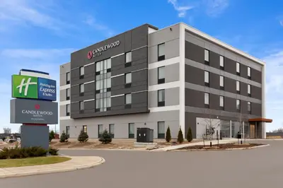 a building with a sign in front of it at Candlewood Suites Collingwood by IHG in Collingwood