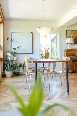 a dining room with a table and chairs at Away in the County-Sandbanks Pec in Cherry Valley