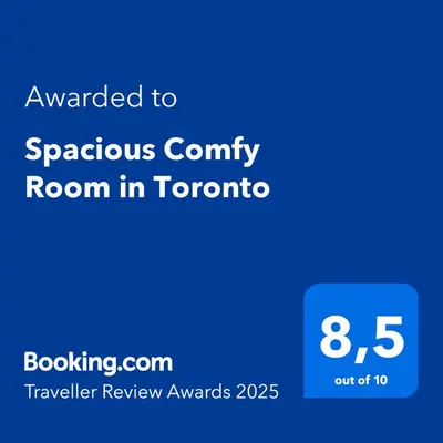 a screenshot of a phone with the text awarded to a croatolis county room at Toronto Spacious Cozy Mainfloor Room in Toronto