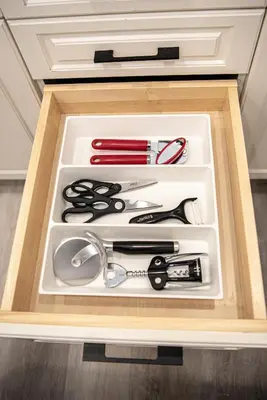 a drawer with scissors and other kitchen utensils at Luxury 2BR Guest Suite in Vaughan