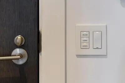 a close up of a door with a handle at PARC LOFT Penthouse with 4bd-WFH-PS5-CN Tower Views in Toronto