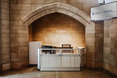 an entrance to a building with an arch at Knox Residence - University of Toronto in Toronto