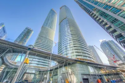 a group of tall buildings in a city at The Urban Escape in Toronto
