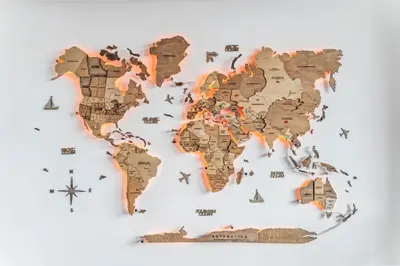 a map of the world on a wall at Designer Yonge & Eglinton Gem, Parking, 65 TV in Toronto