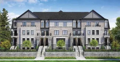 a rendering of a large brick house with at A Compact family home in Milton in Milton