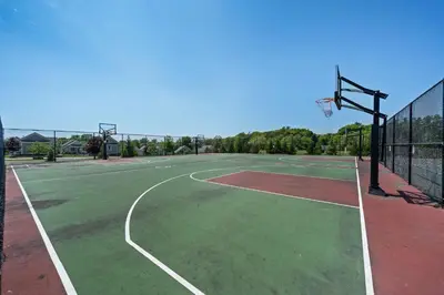 a basketball court with a basketball hoop at The Amanita - 9 Hollow in Cherry Valley
