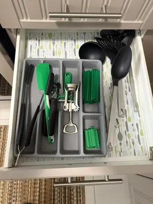 a drawer filled with cooking utensils in a kitchen at Entire 4BR Detached Home 15 Mins from the Falls, in Thorold, Perfect for 10 guests in Thorold