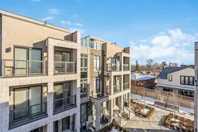 an image of an apartment building with a balcony at Stunning 2BR Toronto Retreat, Patio & Parking in Toronto