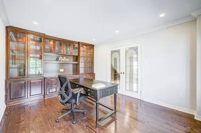 an office with a desk and a chair in a room at Upper-Level Classic House in Richmond Hill in Richmond Hill