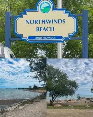 a collage of pictures of a sign at a beach at Happy Daze Big Space Near Village Hot Tub 38L-194 in Blue Mountains