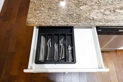 a kitchen counter with knives and utensils at Modern Oasis Stylish 2BR Condo Near Attractions in Toronto