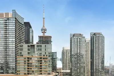a view of a city with tall buildings at Toronto Getaway 2BR Condo w City Views in Toronto