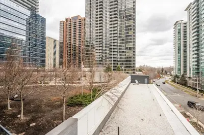 a view of a city with tall buildings at Stylish 2 BR & Den 2BA with Free Parking in Toronto