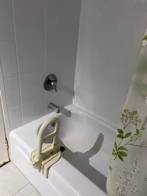 a bathroom with a sink with a faucet at Comfy Private Room in Brampton