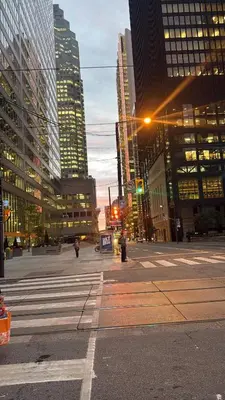 a city street with a street light and tall buildings at Central Downtown New Year Stay- Self Checkin & Free Wifi in Toronto