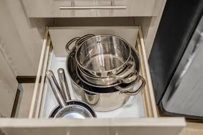 a bunch of utensils are sitting in a drawer at Luxe 3-Bedroom Lakeview Condo, Free parking ,Walk to CN Tower, Scotiabank Arena & Rogers Centre in Toronto