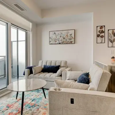 Modern High-Rise Condo w City Views & Balcony