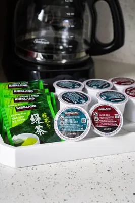 a package of tea packets sitting on a counter at Large chalet 3 King bed Sauna-Hot Tubs Projector in Blue Mountains