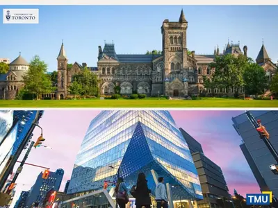a picture of a building and a picture of a pyramid at Toronto Lakeview by TMU & UofT with Pool, Gym & Parking in Toronto