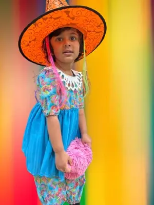 a little girl wearing a sombrero and a pink hat at Luxury room at southern Guelph in Guelph