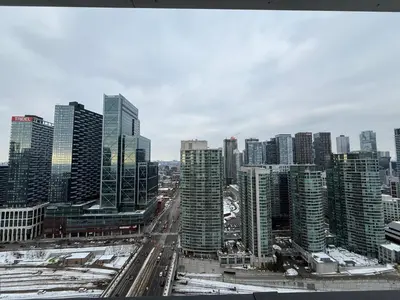 a view of a city with tall buildings at Luxury 2 Bedroom 2 Baths Condo Downtown Toronto in Toronto