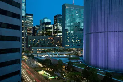 a view of a city skyline at night at Marriott Downtown at CF Toronto Eaton Centre in Toronto