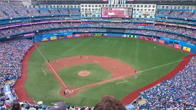 an aerial view of a baseball game in a stadium at Holiday Inn - Mississauga Toronto West by IHG in Mississauga