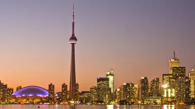 a view of the toronto city skyline at night at Holiday Inn - Mississauga Toronto West by IHG in Mississauga