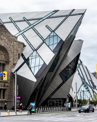 a building with a geometric design on the side of a street at Kimpton Saint George Hotel by IHG in Toronto