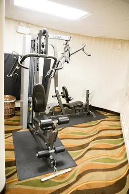 a gym with a exercise bike in a room at Admiral Inn Hamilton in Hamilton