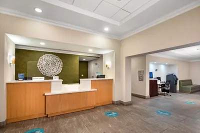 a lobby of a hospital with a reception desk at Fairfield Inn by Marriott Toronto Oakville in Oakville