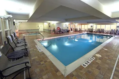 a large swimming pool in a hotel room at Residence Inn by Marriott Toronto Vaughan in Vaughan