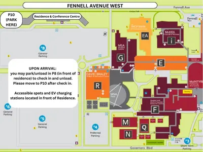 a map of the campus of the fayette university at Residence & Conference Centre - Hamilton in Hamilton