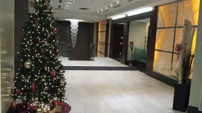 a christmas tree in the middle of a hallway at 2 BEDROOM 2 Bathroom Best Value Prime Location in Missisauga in Mississauga