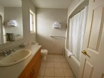 a bathroom with a sink and a toilet at Country Inn Listowel in Listowel