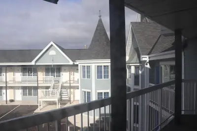 a view from the balcony of a house at Falls Lodge & Suites in Niagara Falls