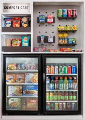 a refrigerator full of food and drinks at Comfort Inn in Cambridge