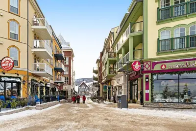 an empty street in a city with buildings at Condo 614 at North Creek Resort in Blue Mountains