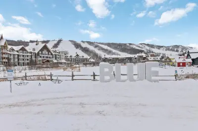 a resort in the snow with the word blue at Mountain View Wintergreen Home 84140 in Blue Mountains