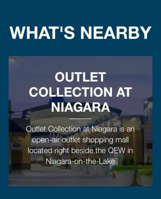 a sign that reads outlet collection at nagasaki at Falcon Cottages in Niagara on the Lake